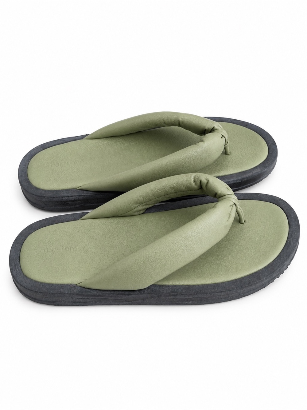 Padded Olive Green Thong Sandals
